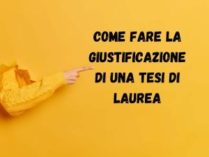 Studente che redige la giustificazione della sua tesi di laurea